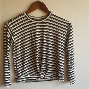 Stylish Black and White Striped Crop Top